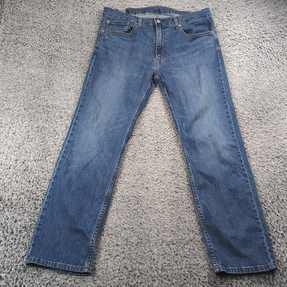 Levis Jeans Mens 36x32 Blue 559 Relaxed Straight Leg Denim Casual Distressed - Picture 3 of 10